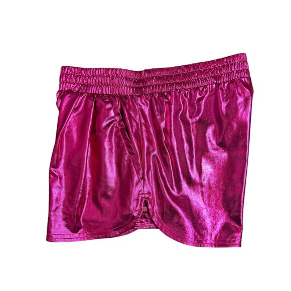 Metallic Hot Pink Short Shorts, Woman’s Size S - Picture 5 of 10